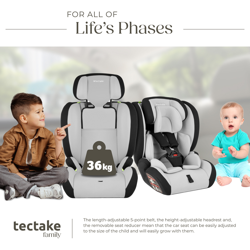 Tectake Sophie I-Size ECE R129/03 Side Impact Protection Grey and Black Car Seat Image 4