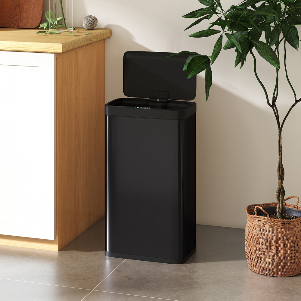 HOMCOM Black Automatic Sensor Bin with Soft-Close Lid 45L Image 3