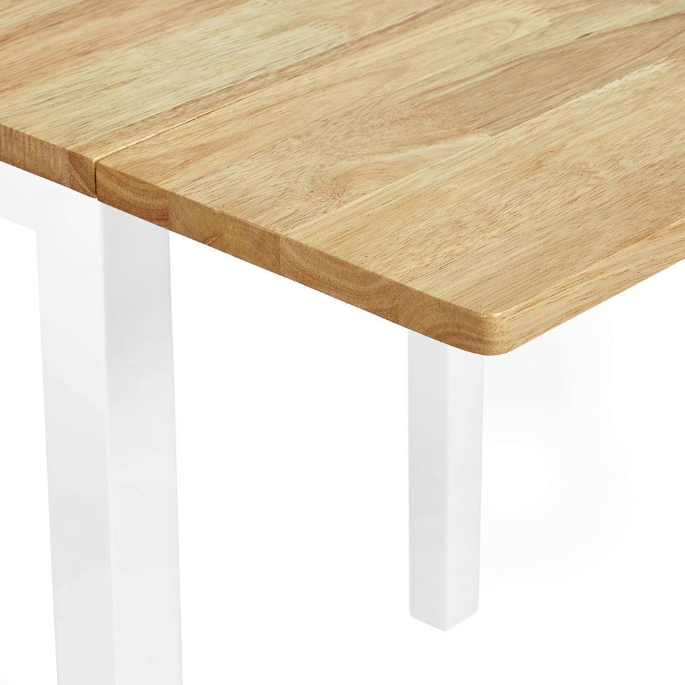Julian Bowen Linwood 2 Seater 45-90cm White and Oak Drop Leaf Extendable Dining Table Image 6