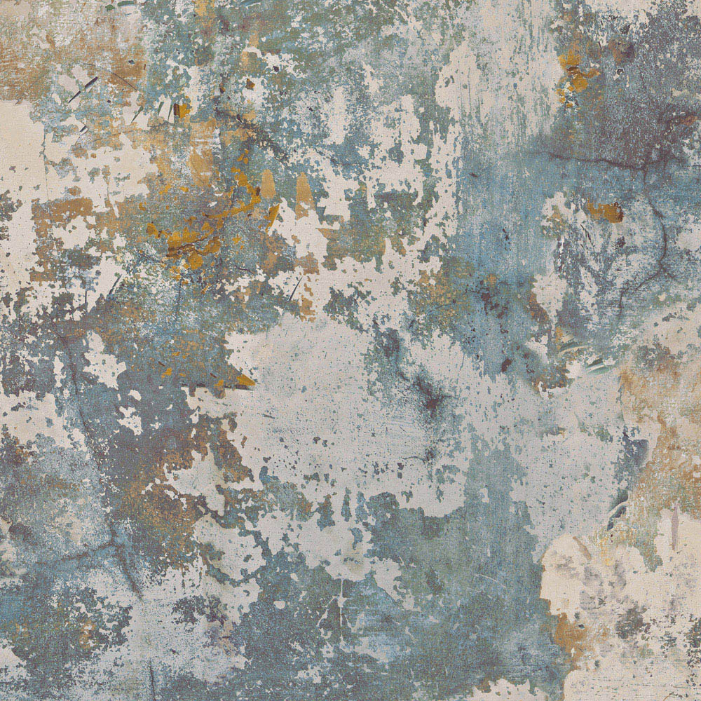 Grandeco Tempera Aqua and Yellow Wallpaper Image 1