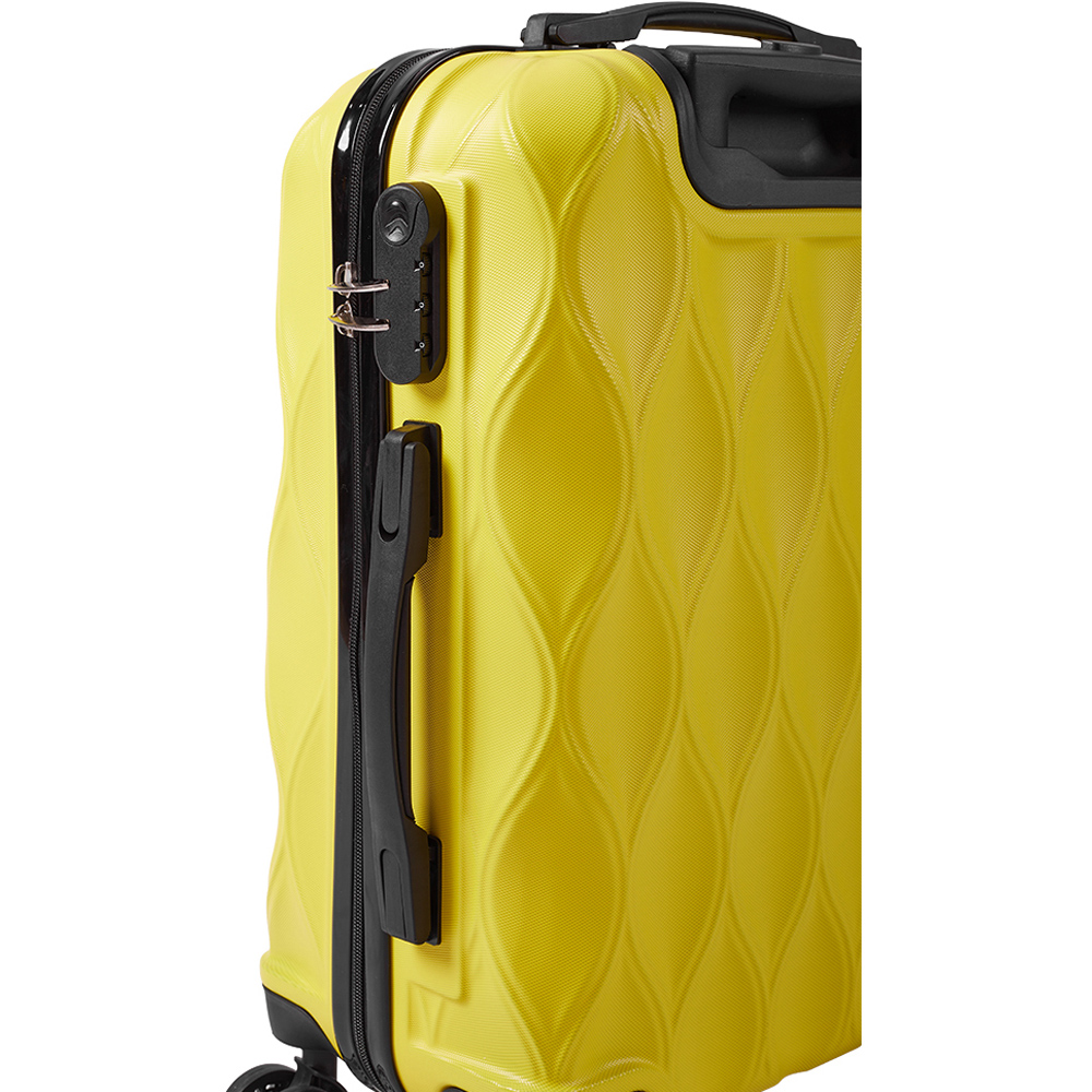 H&O Direct 2 Piece Lemon Yellow ABS Hard Shell Suitcase Set with Spinner Wheels Image 3