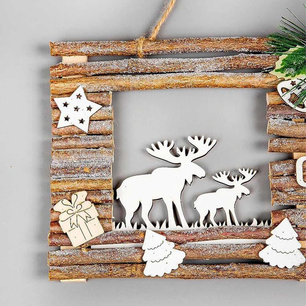 Shatchi Twig Wall Hanging Glitter Scene Christmas Decoration 20 x 40cm Image 3