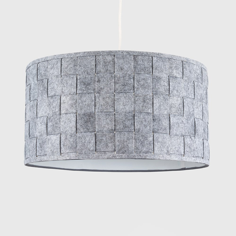 ValueLights Monza Extra Large Grey Felt Weave Lamp Shade Image 2