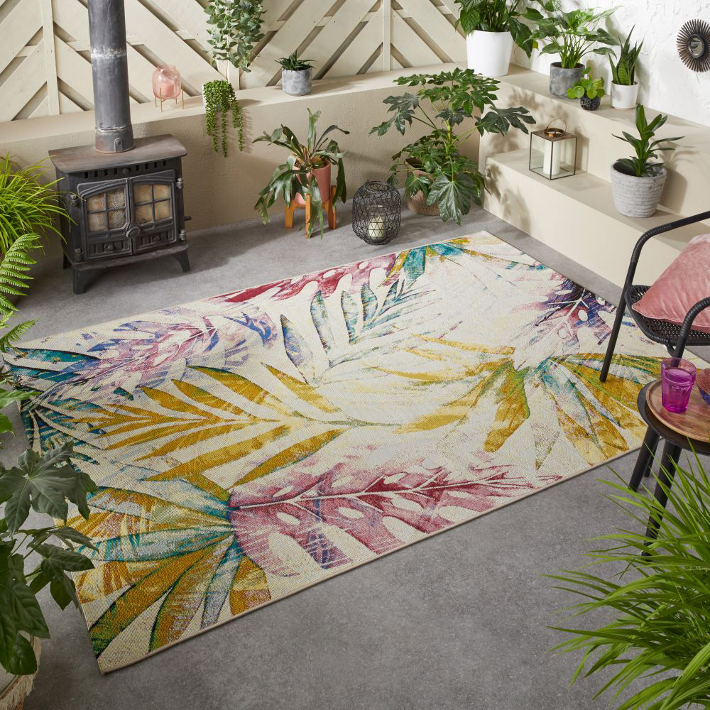 Homemaker Tropicana Multicolour Leaf Rug 160 x 230cm Image 1