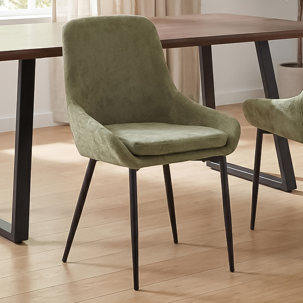 Portland Valenza Olive Curved Back Dining Chair Image 1