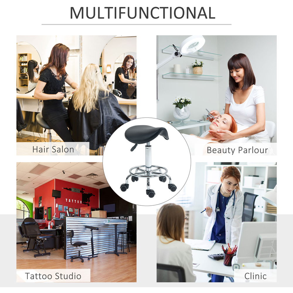 Portland Black Massage Spa Saddle Chair Image 7