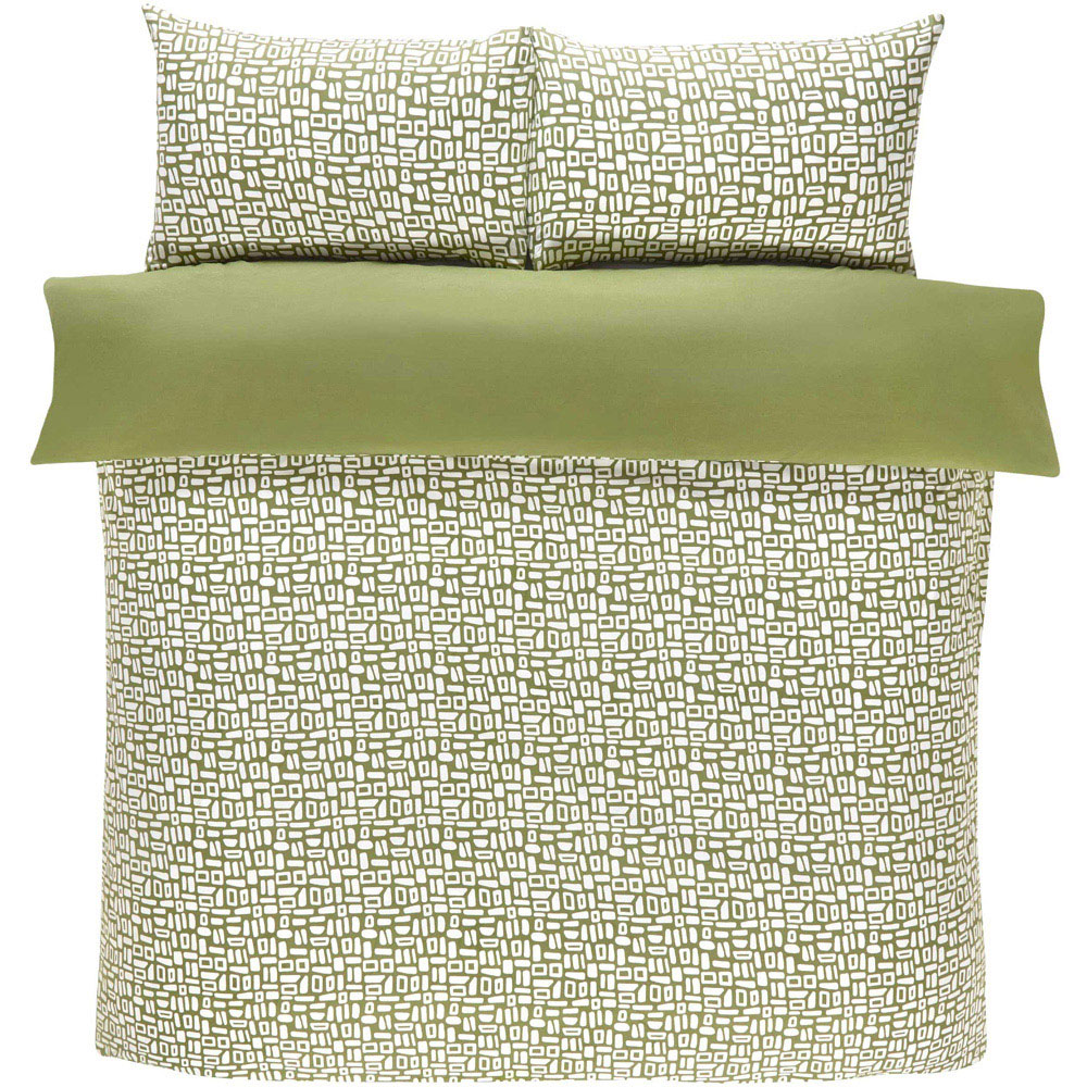 Rapport Home Pebbles Double Green Duvet Set Image 2