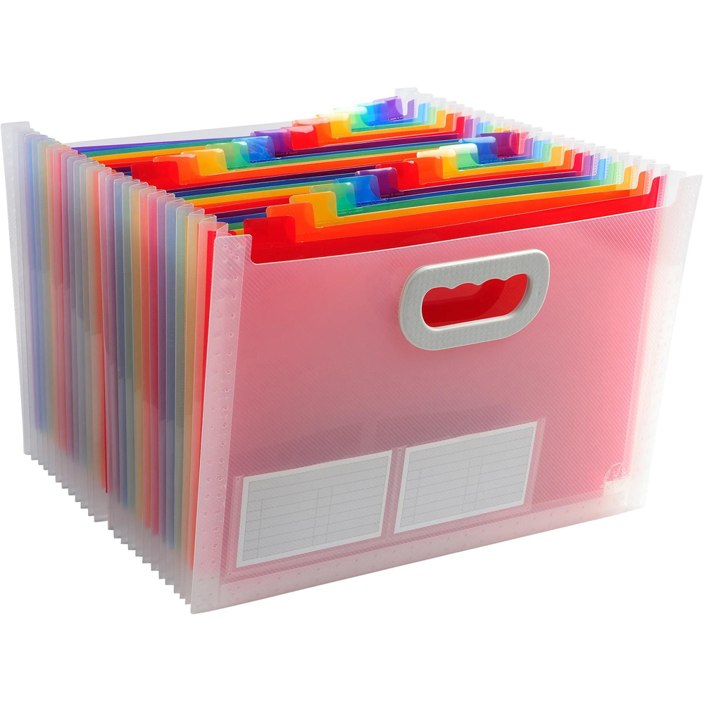Exacompta Crystal 24P Expanding File with Handle 4 Pack Image 4