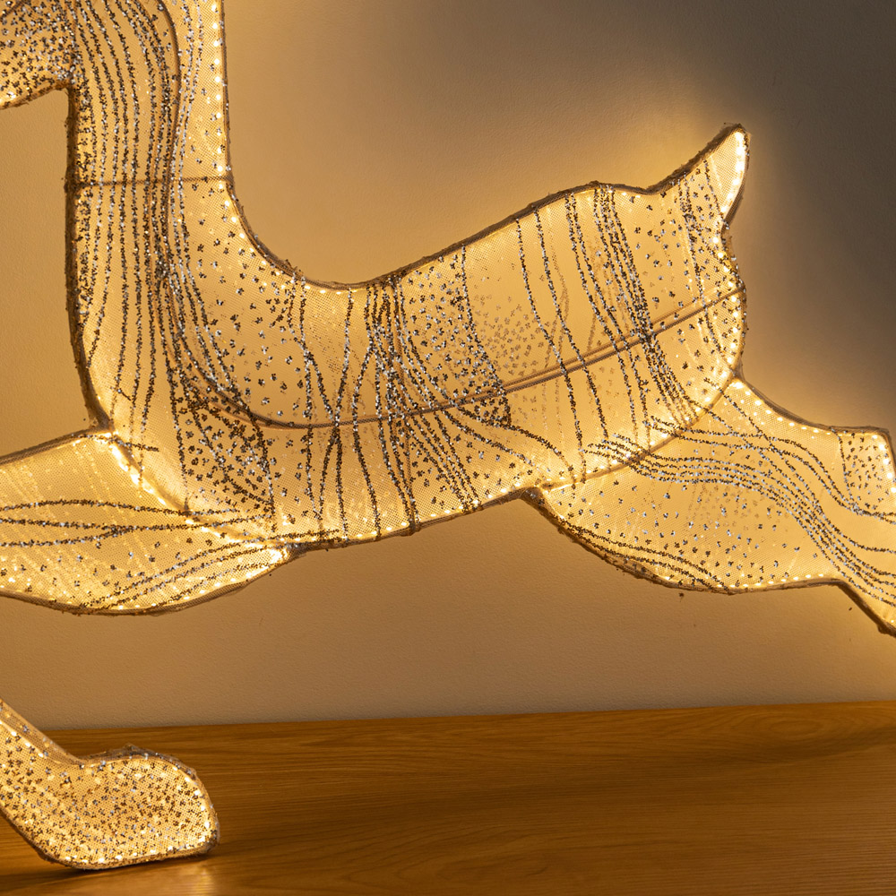 Samuel Alexander Aura 540 Warm White LED Light-Up Gold Leaping Christmas Reindeer 71cm Image 5