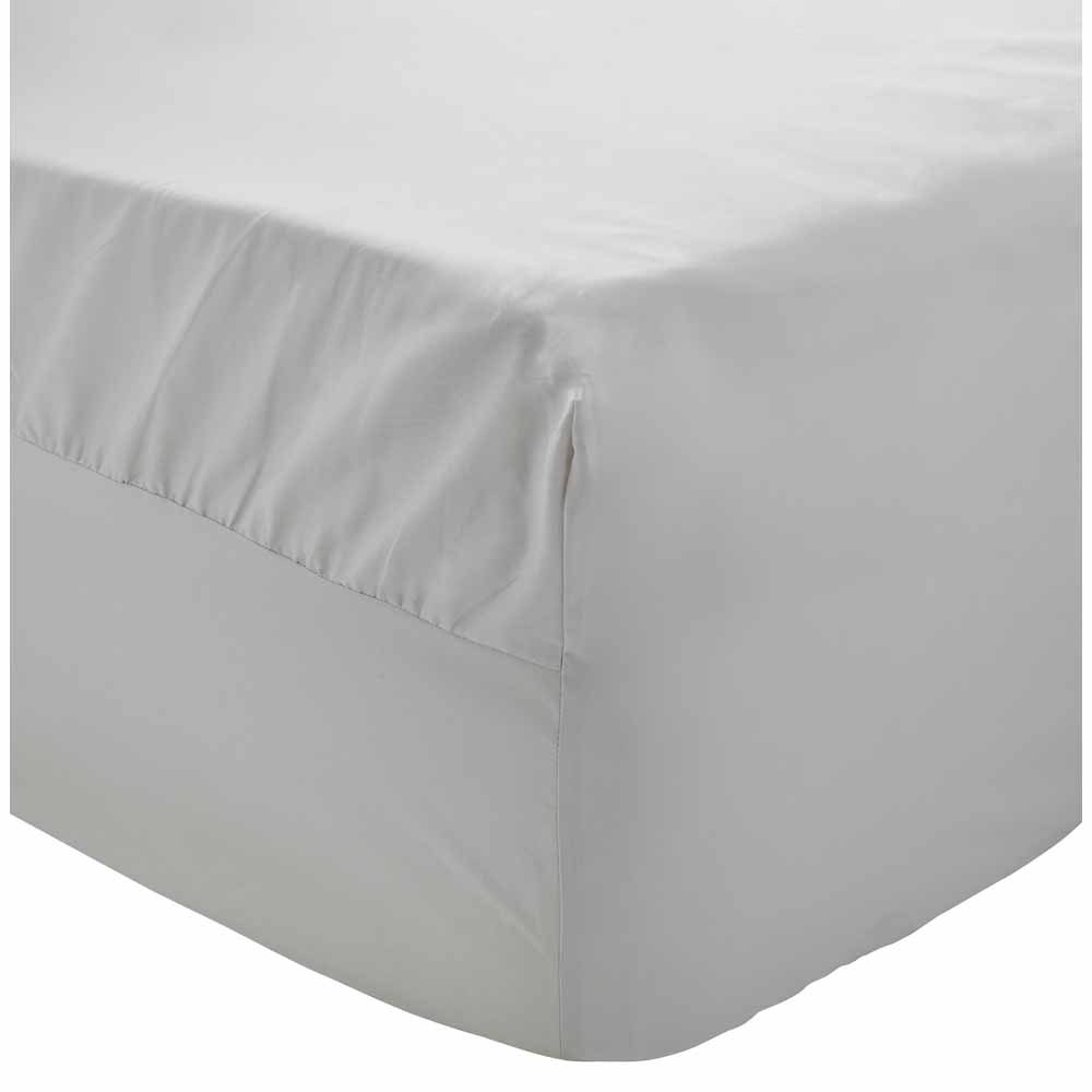 Wilko 100% Cotton Silver King Size Fitted Sheet | Wilko