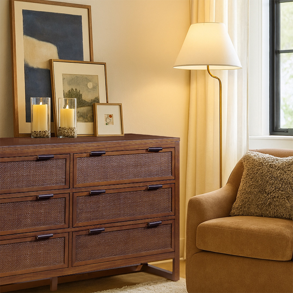 Teamson Home Hatteras 6 Drawer Walnut Dresser Image 8