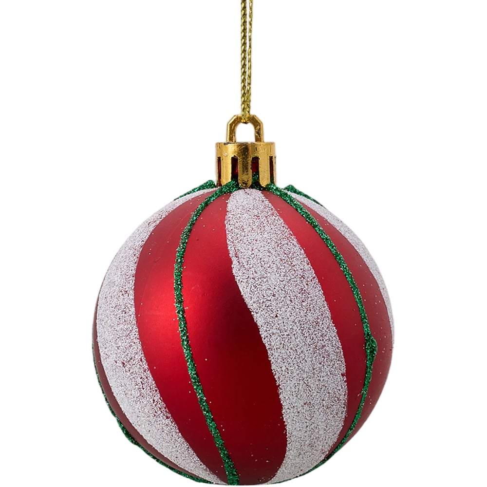 Living and Home Red Green and White Christmas Tree Decoration Ornaments 30 Pack Image 6