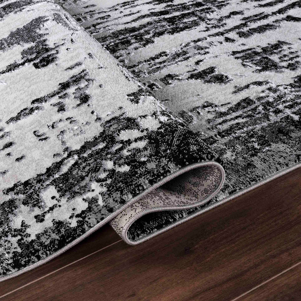 Desire Rugs Serenity Black Abstract Abrasion Rug 200 x 290cm Image 3