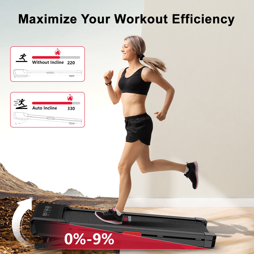 Rattrix Y1 Black Manual Incline Foldable Walking Treadmill Image 2