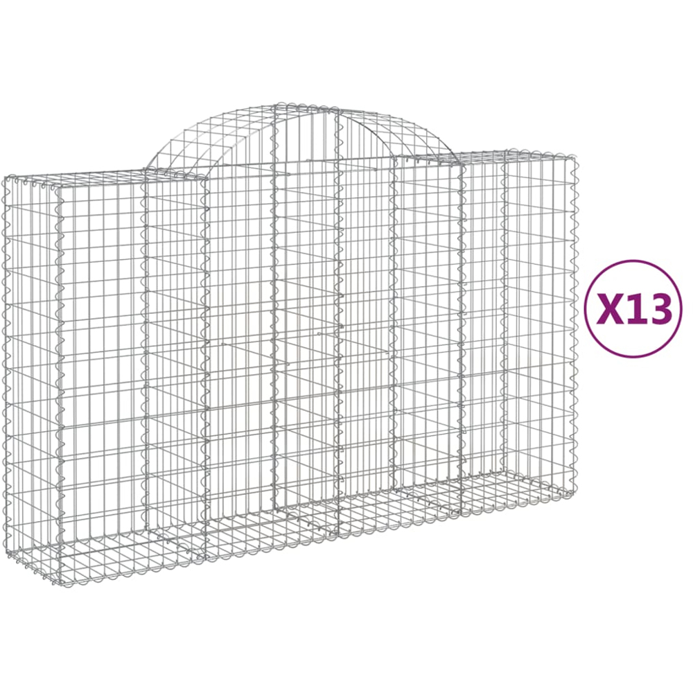 vidaXL Silver Galvanised Iron Arched Gabion Basket 200 x 50 x 120/140cm 13 Pack Image 4