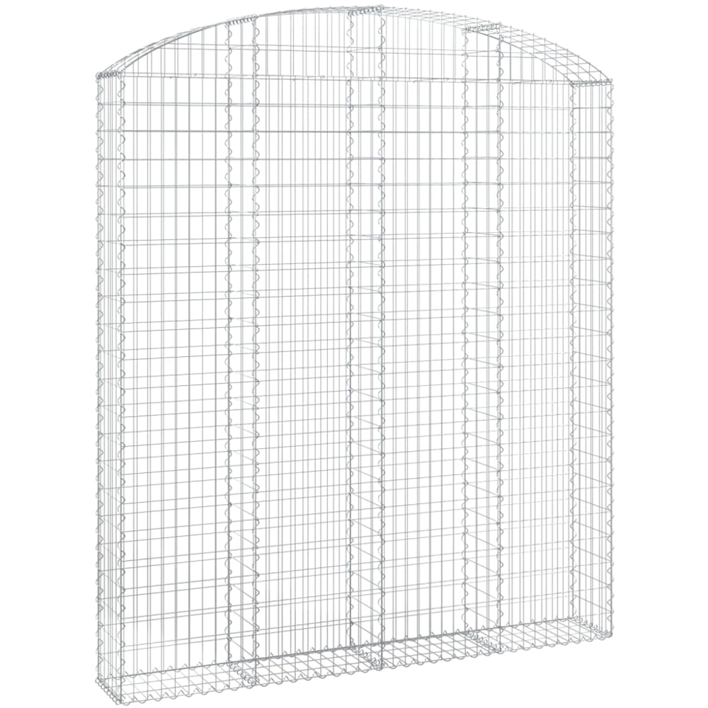vidaXL Silver Galvanised Iron Gabion Basket 200 x 30 x 220/240cm Image 1