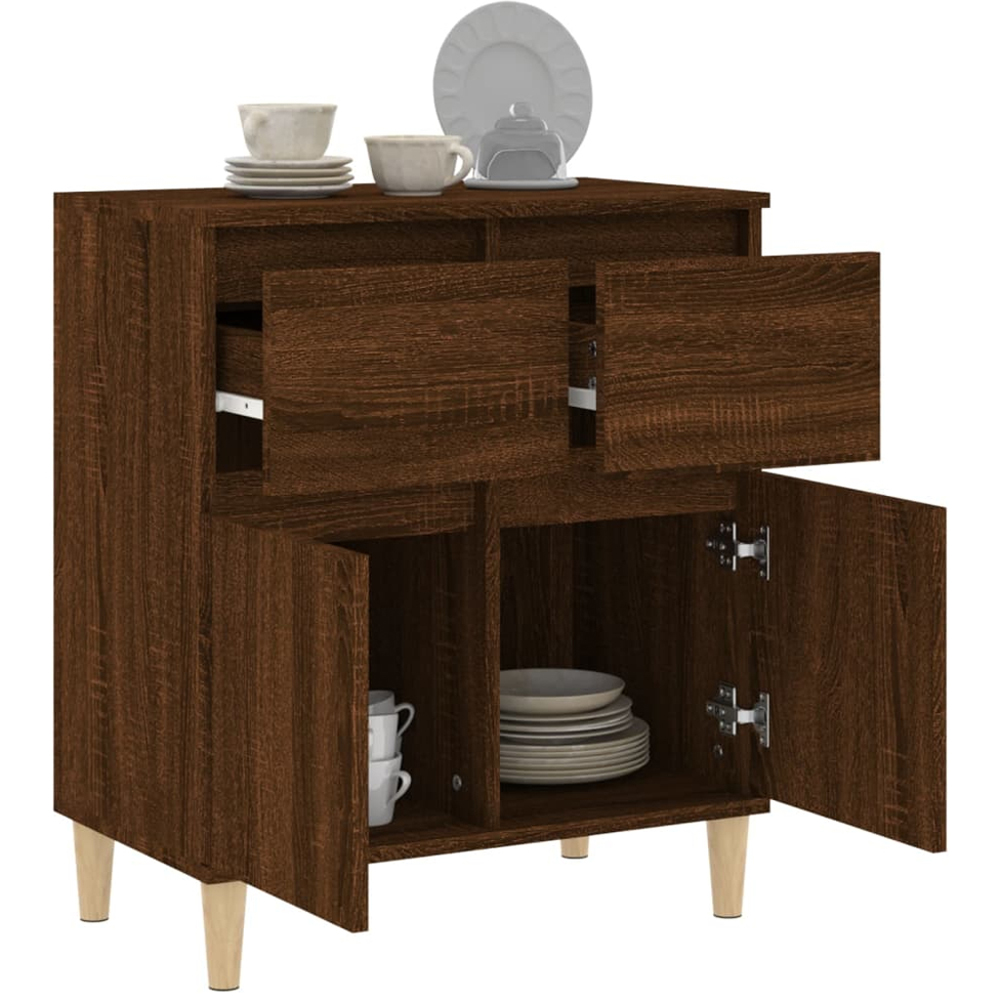 vidaXL 2 Door 2 Drawer Brown Oak Sideboard Image 5