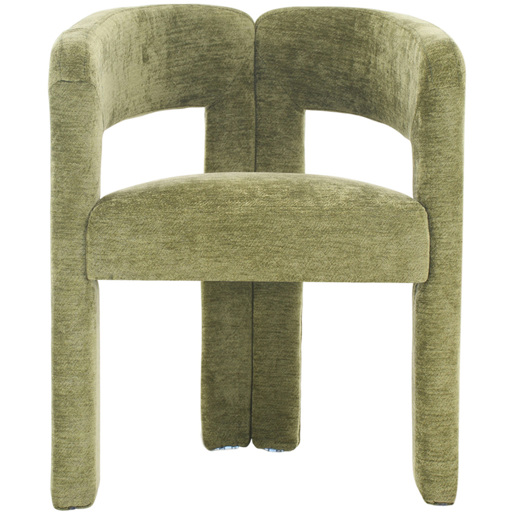 Living and Home Green Chenille Upholstered Accent Chair Image 3