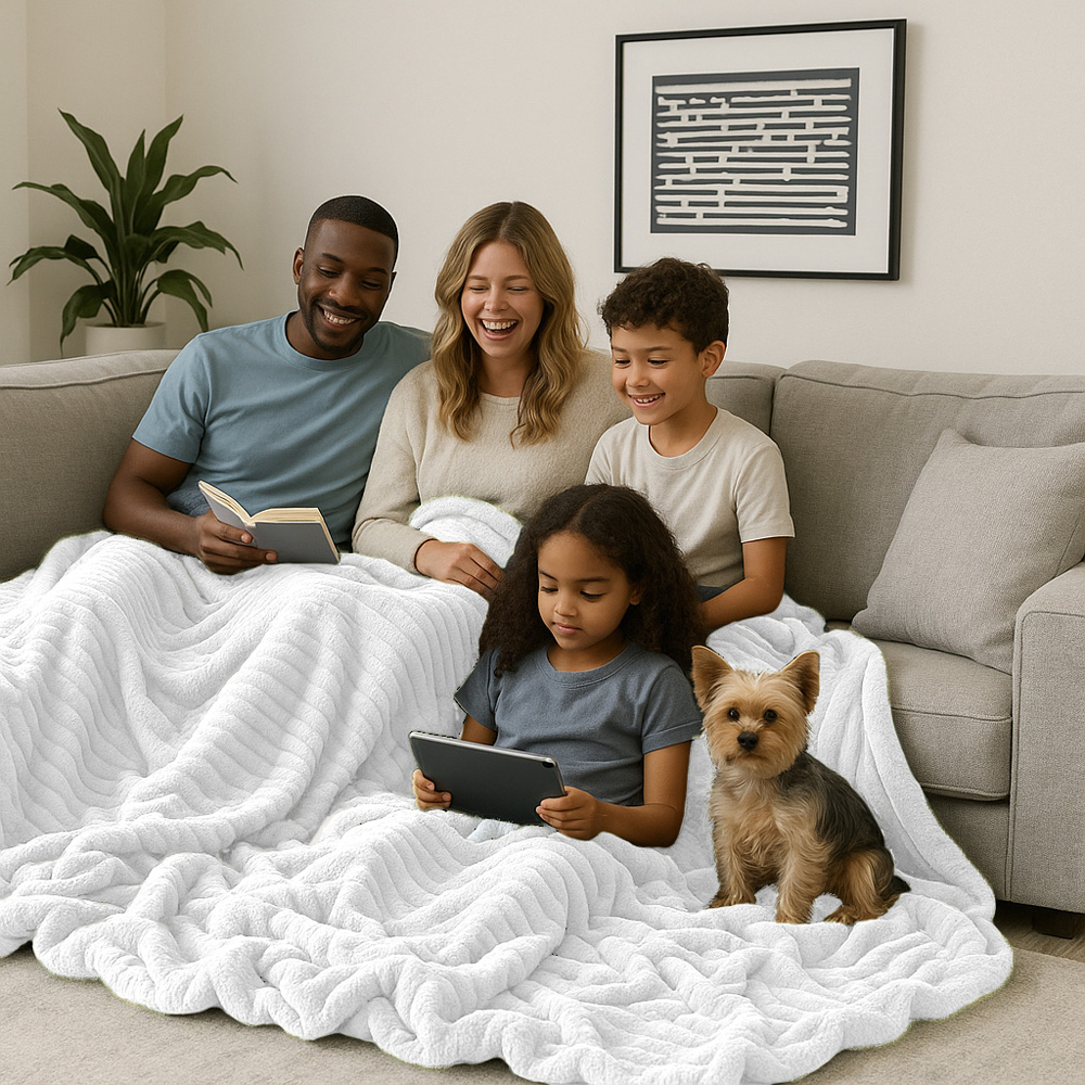 Velosso Bellissima White Plush Throw 305 x 305cm Image 6