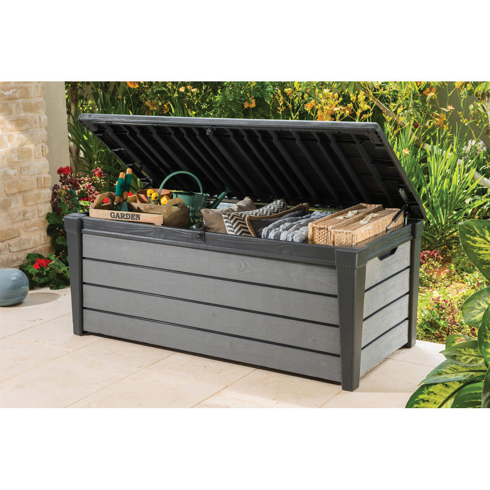Keter Brushwood 454L Light Grey Outdoor Garden Storage Box Image 7