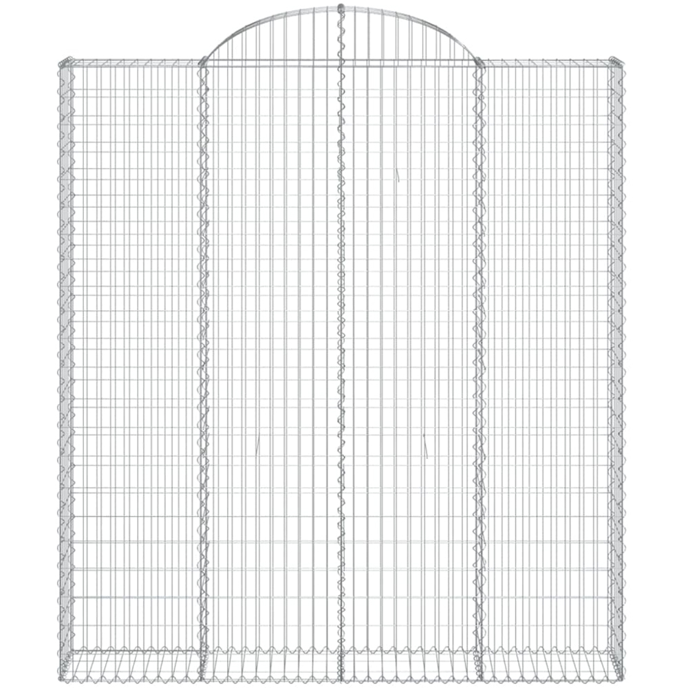 vidaXL Silver Galvanised Iron Arched Gabion Basket 200 x 30 x 220/240cm Image 2