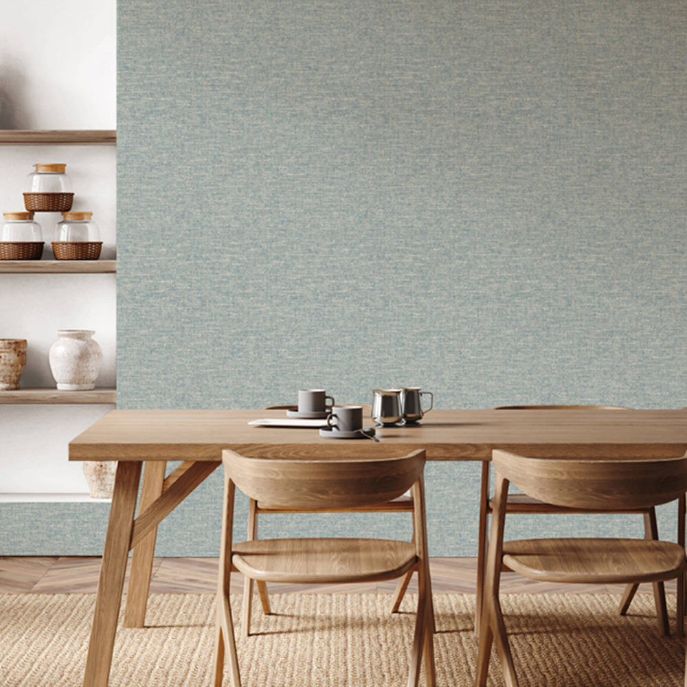 Esselle Home Artisan Weave Chalky Blue Wallpaper Image 4