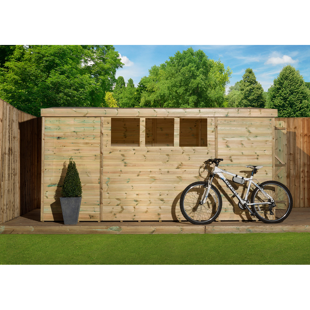 Empire Sheds 3000 12 x 8ft Tongue and Groove Wooden Pent Garden Shed Image 4