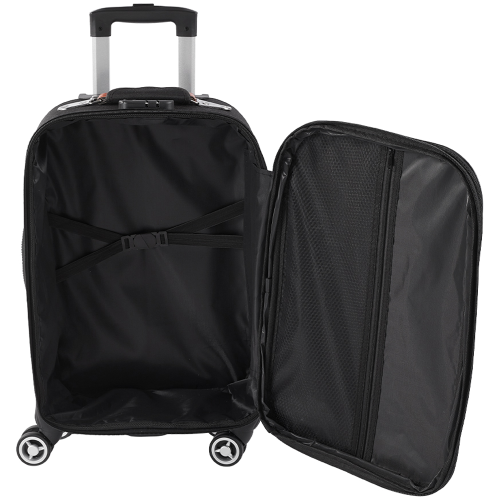 H&O Direct 20 inch Black Softshell Spinner Suitcase with Combination Lock Image 3