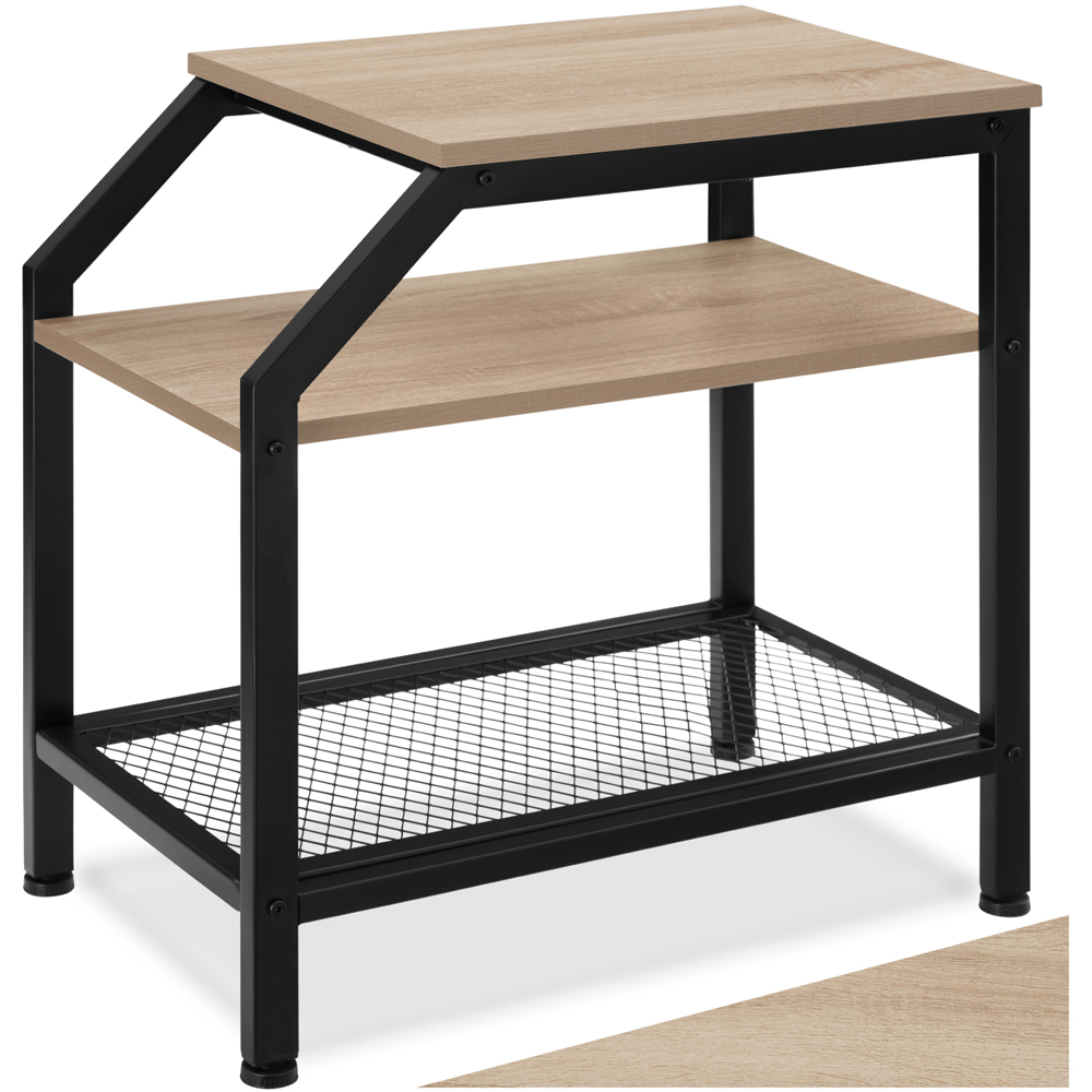 Tectake Plymouth 2 Grid Shelf Sonoma Oak Bedside Table Image 2