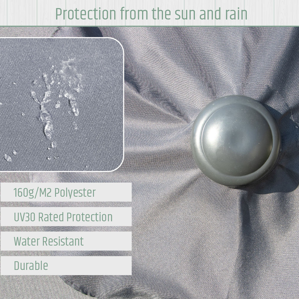 Gardenkraft Grey Crank and Tilt Wooden Parasol 2m Image 7