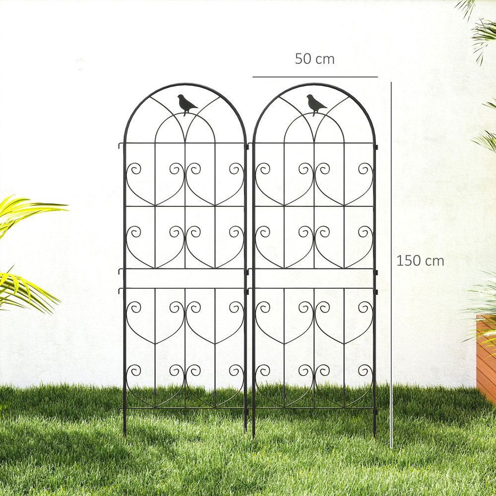 Outsunny 4.9 x 2ft Metal Garden Trellis Set of 2 Image 9