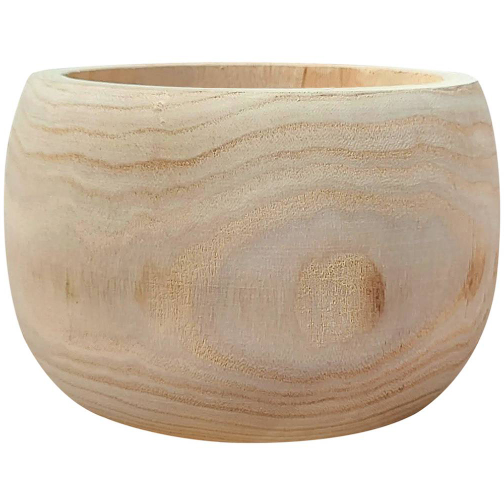 LECHUZA Hortico Trend Wooden Round Indoor Plant Pot 36 x 23cm 2 Pack Image 3