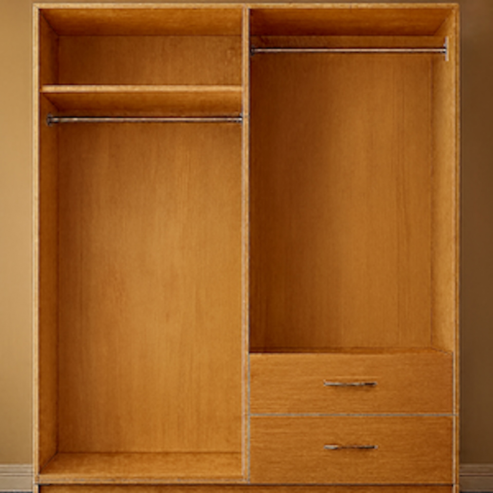 TJ'S Venice 4 Door 2 Drawer Oak Wardrobe Image 4