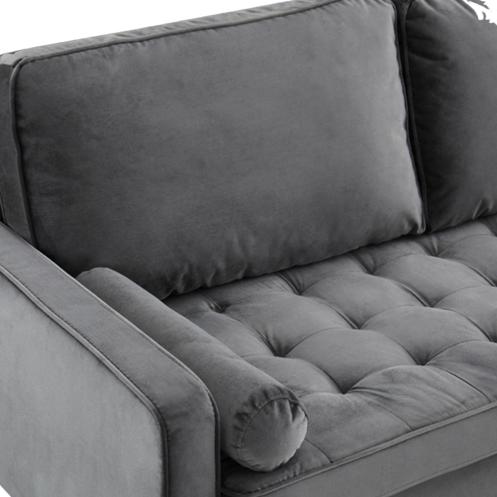 Home Detail Scott 3 Seater Grey Velvet Sofa Image 7