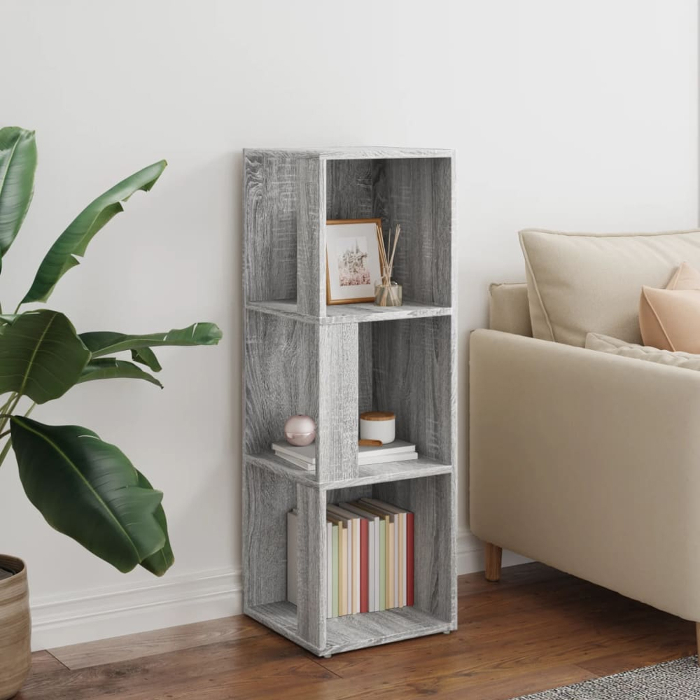vidaXL 3 Shelf Grey Sonoma Oak Corner Cabinet Image 7