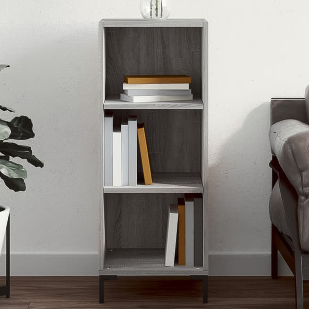 vidaXL 3 Shelf Grey Sonoma Wooden Sideboard Image 1