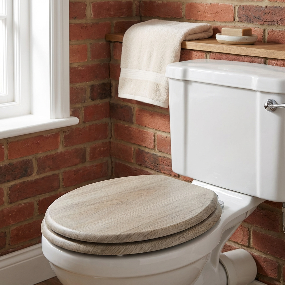 Toronto Oak Effect Toilet Seat Image 6
