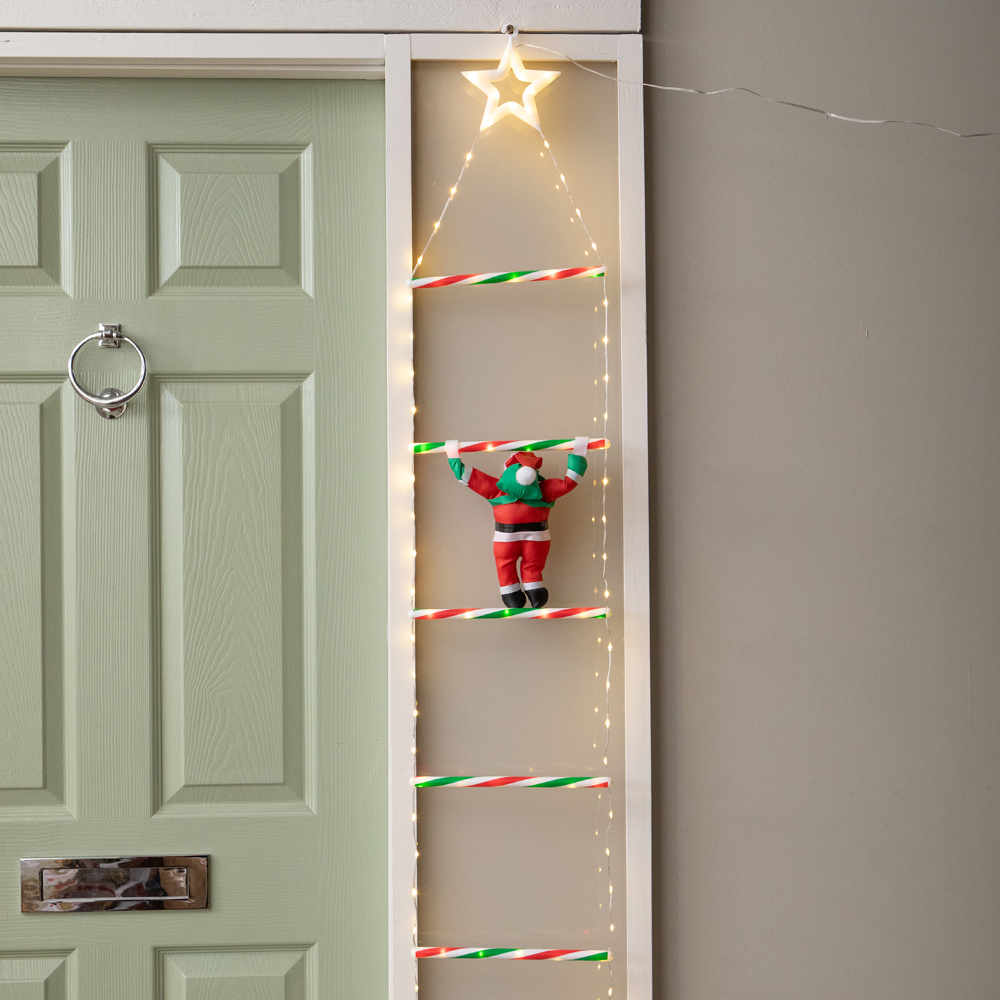 Samuel Alexander 124 Warm White LED Light-Up Santa Climbing Ladder Christmas Decoration 1.92m Image 6