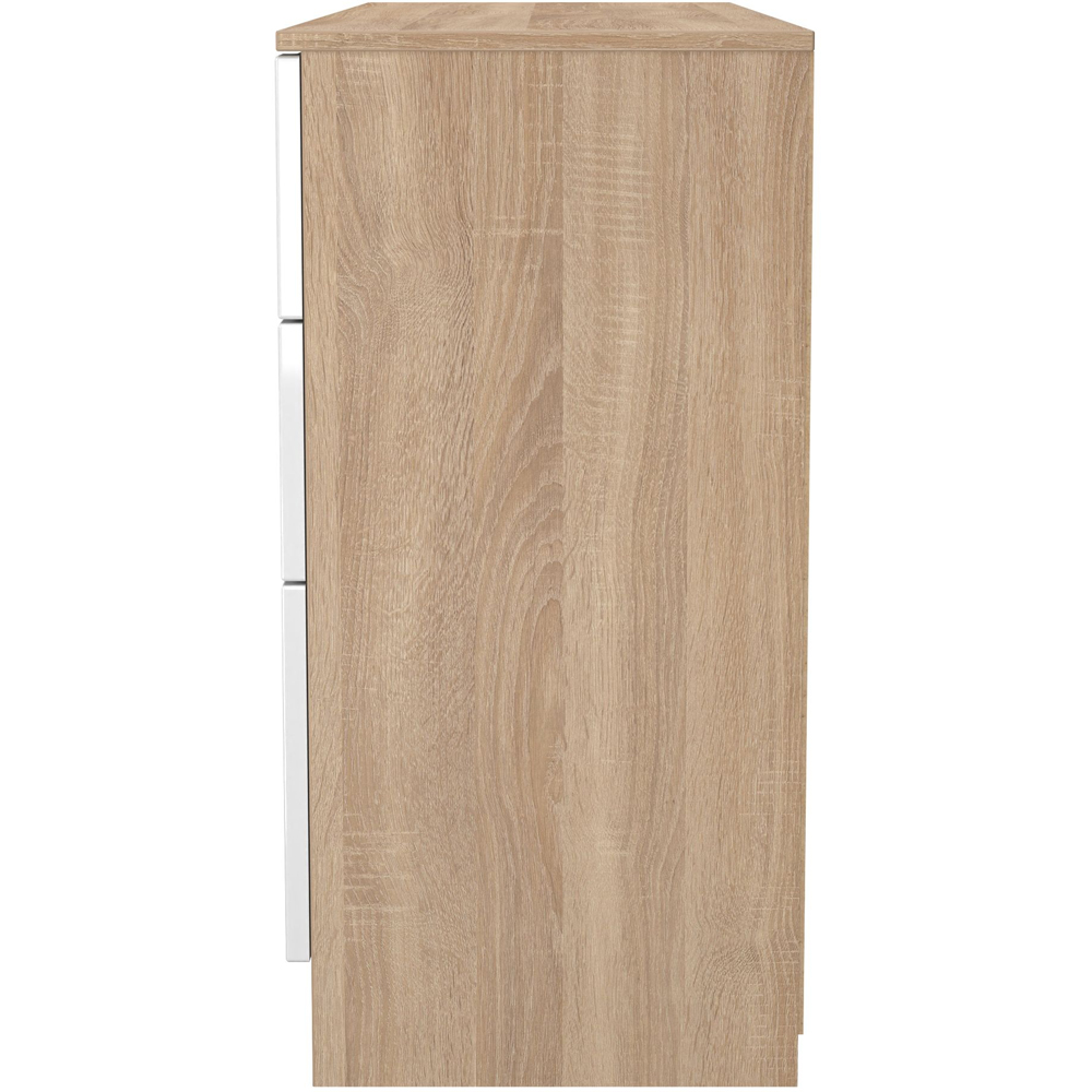 Crowndale Milan 6 Drawer White Gloss and Bardolino Oak Kneehole Desk Ready Assembled Image 6