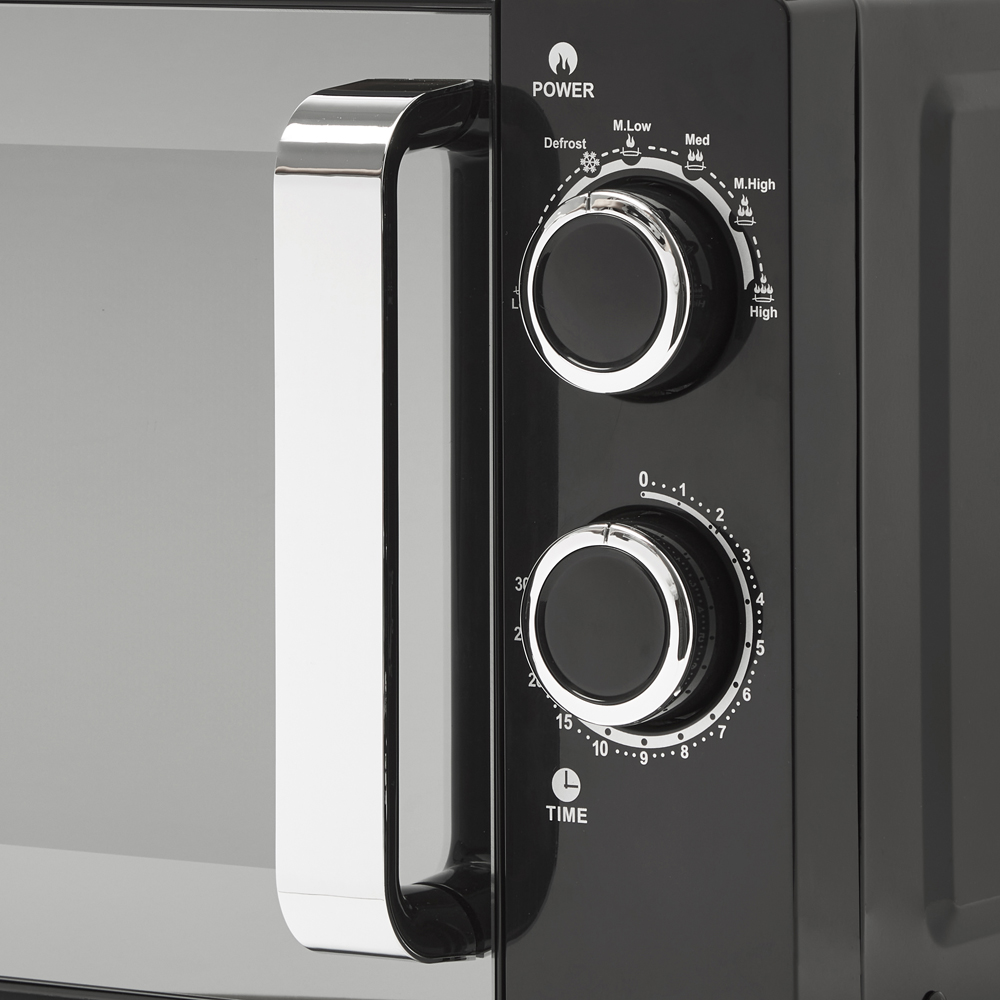 Haden 800W Black Microwave with Mirror Door Image 2