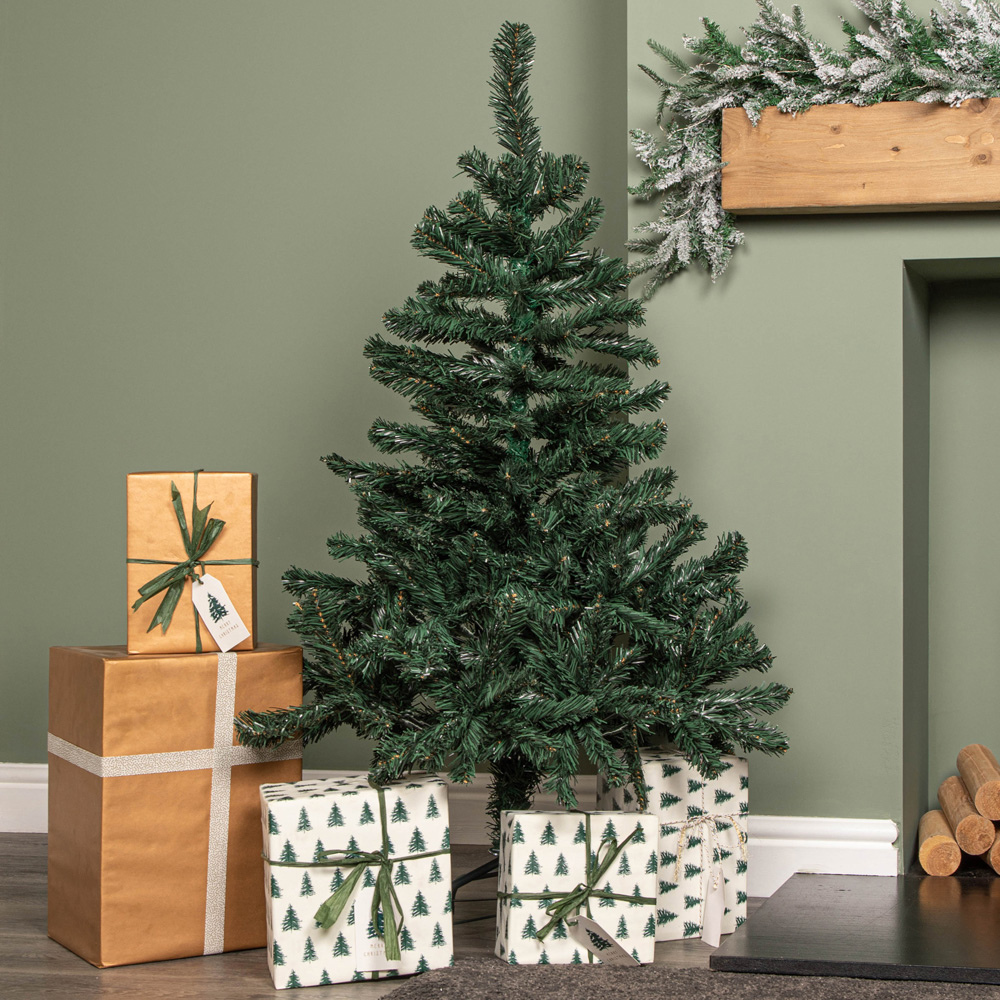 Samuel Alexander Green Artificial Christmas Tree with Green Metal Stand 4ft Image 6