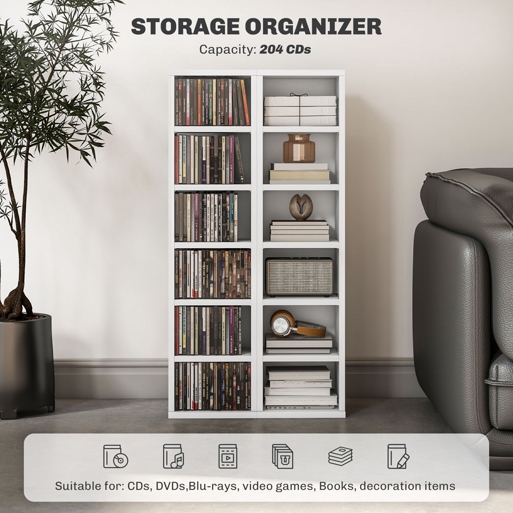 Portland High Gloss White CD and DVD Storage Unit 2 Pack Image 5
