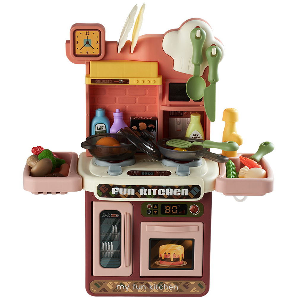 Tommy Toys Kids Red Kitchen Play Set with Music and Light Image 3