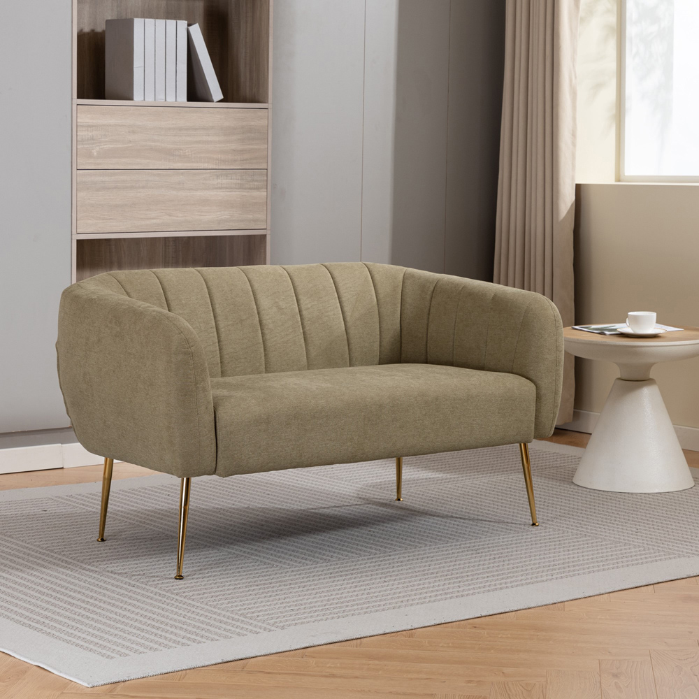 Artemis Home Stanton 2 Seater Pistachio Fabric Shell Accent Sofa Image 4