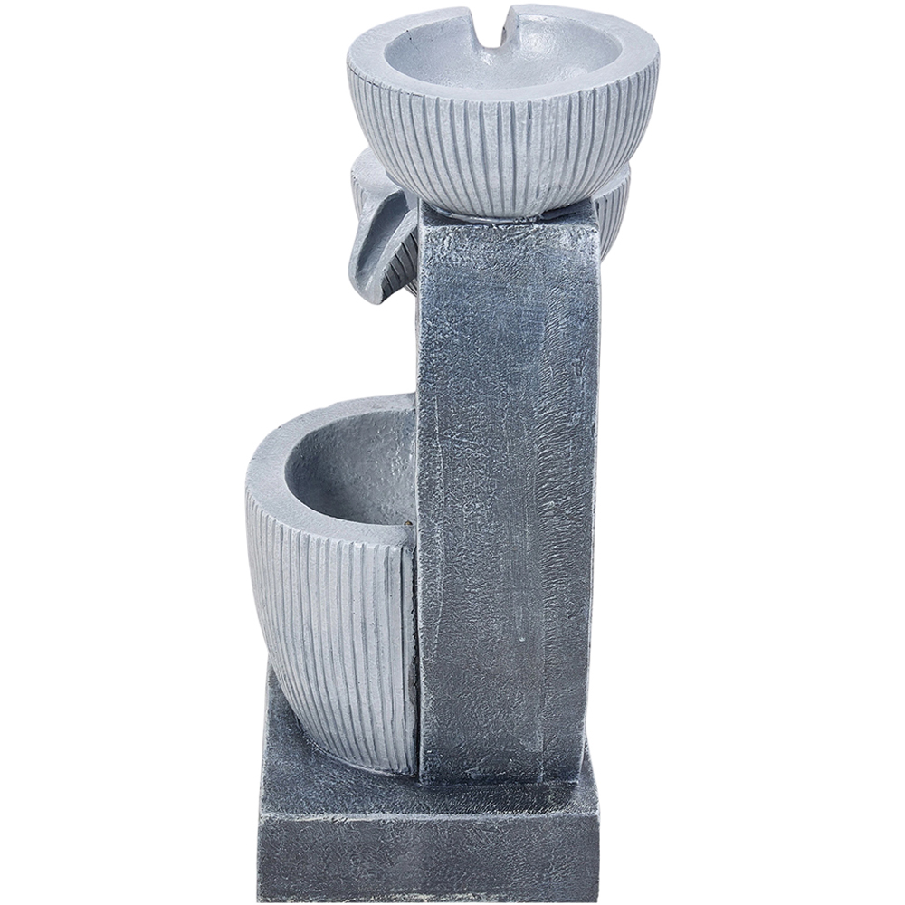 Living and Home 3-Tier Stone Effect Cascading Bowl Solar LED Water Feature Image 2