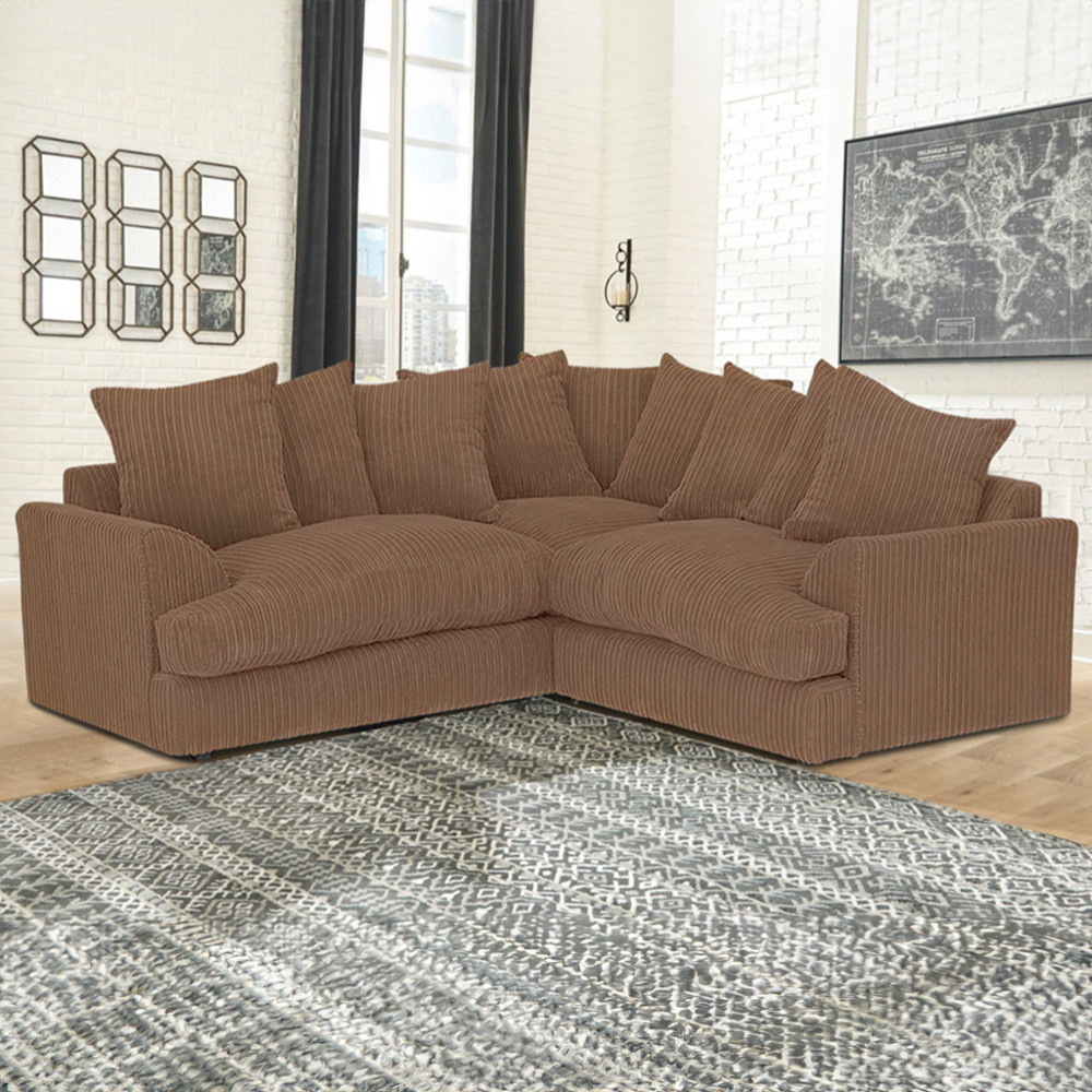 Portland Florexa Modern 5 Seater Coffee Jumbo Cord Corner Sofa Image 1