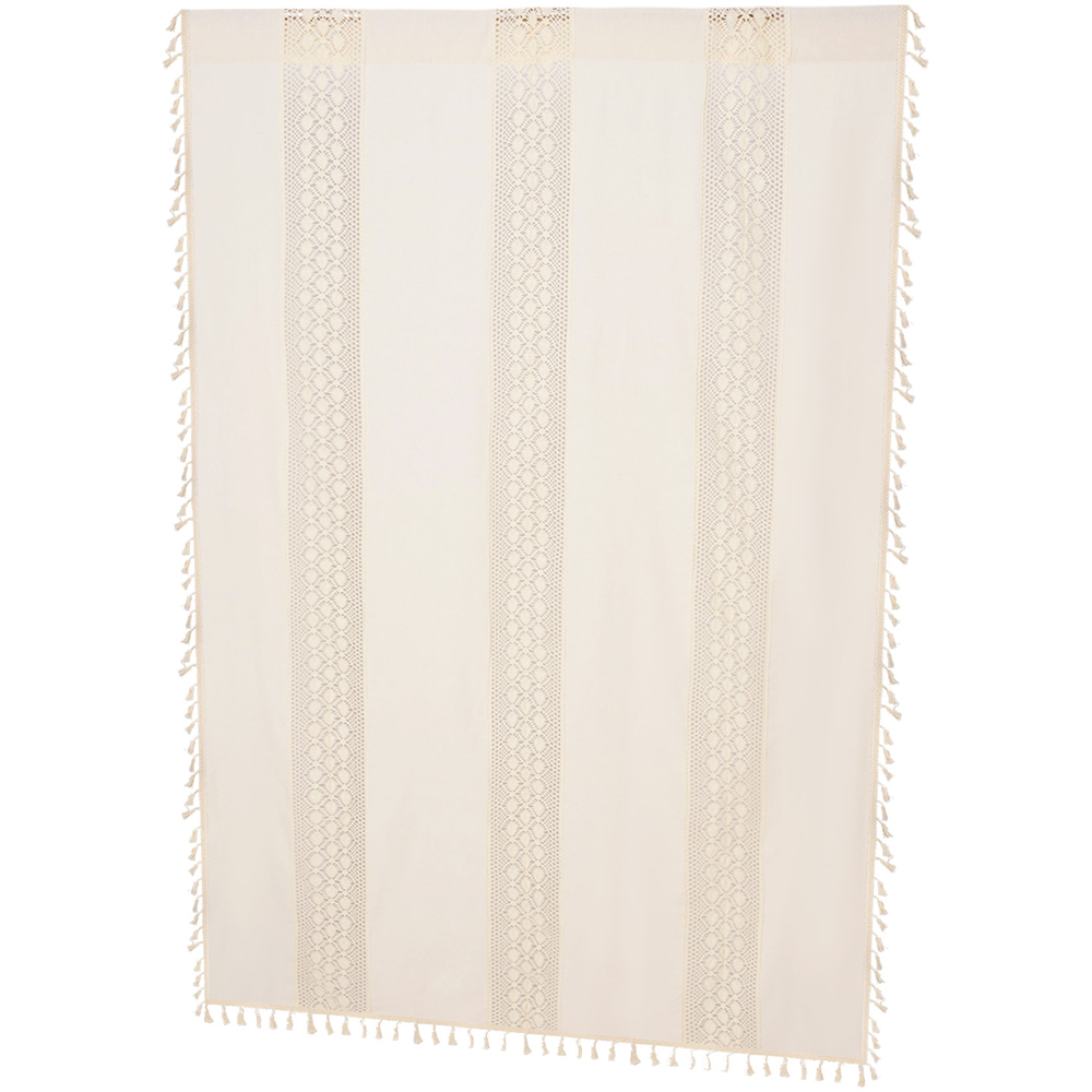 Living and Home Beige Bohemian Semi Sheer Diamond Pattern Curtain 238 x 150cm Image 6