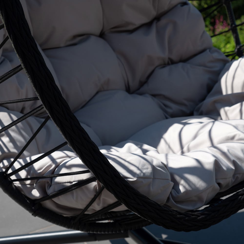 Artemis Home Hebden Light Grey Garden Hanging Egg Chair Image 2