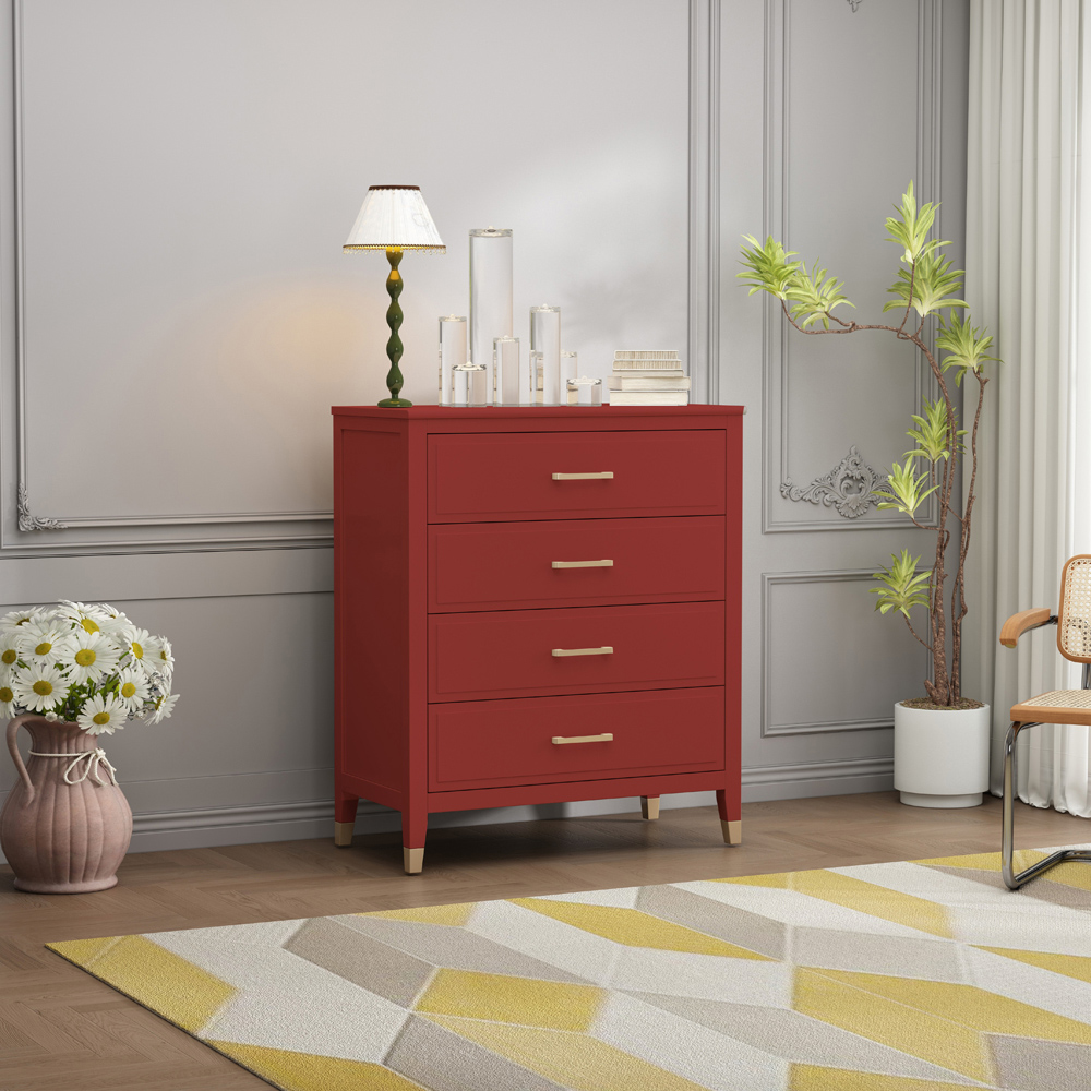 Palazzi 4 Drawer Red Chest of Drawers Image 8