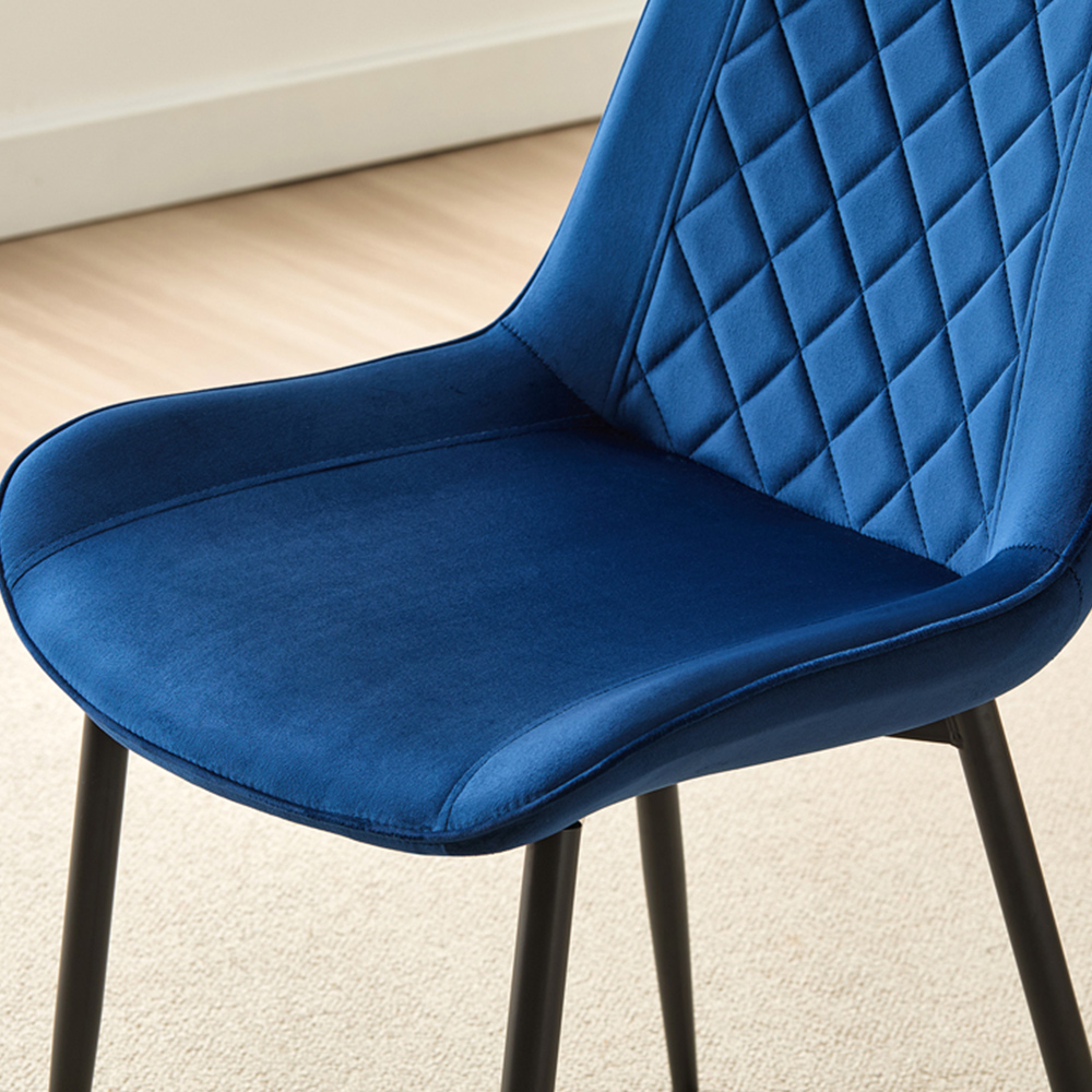 Indoor Living Amelia Set of 2 Blue Velvet Dining Chair Image 2